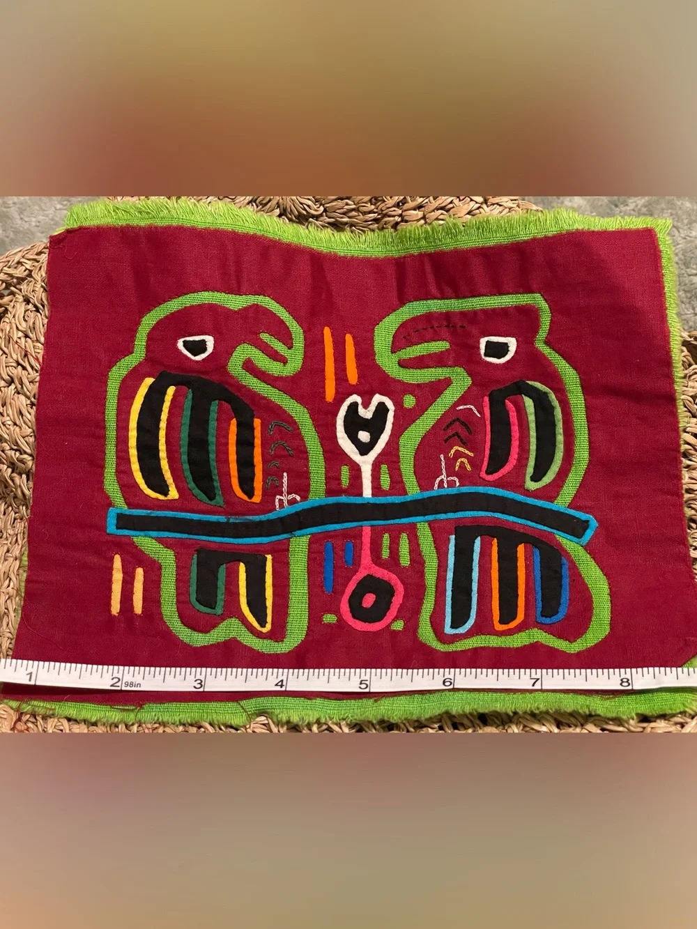1970’s Panamanian MOLA Handcrafted Colorful Textile Wall Art